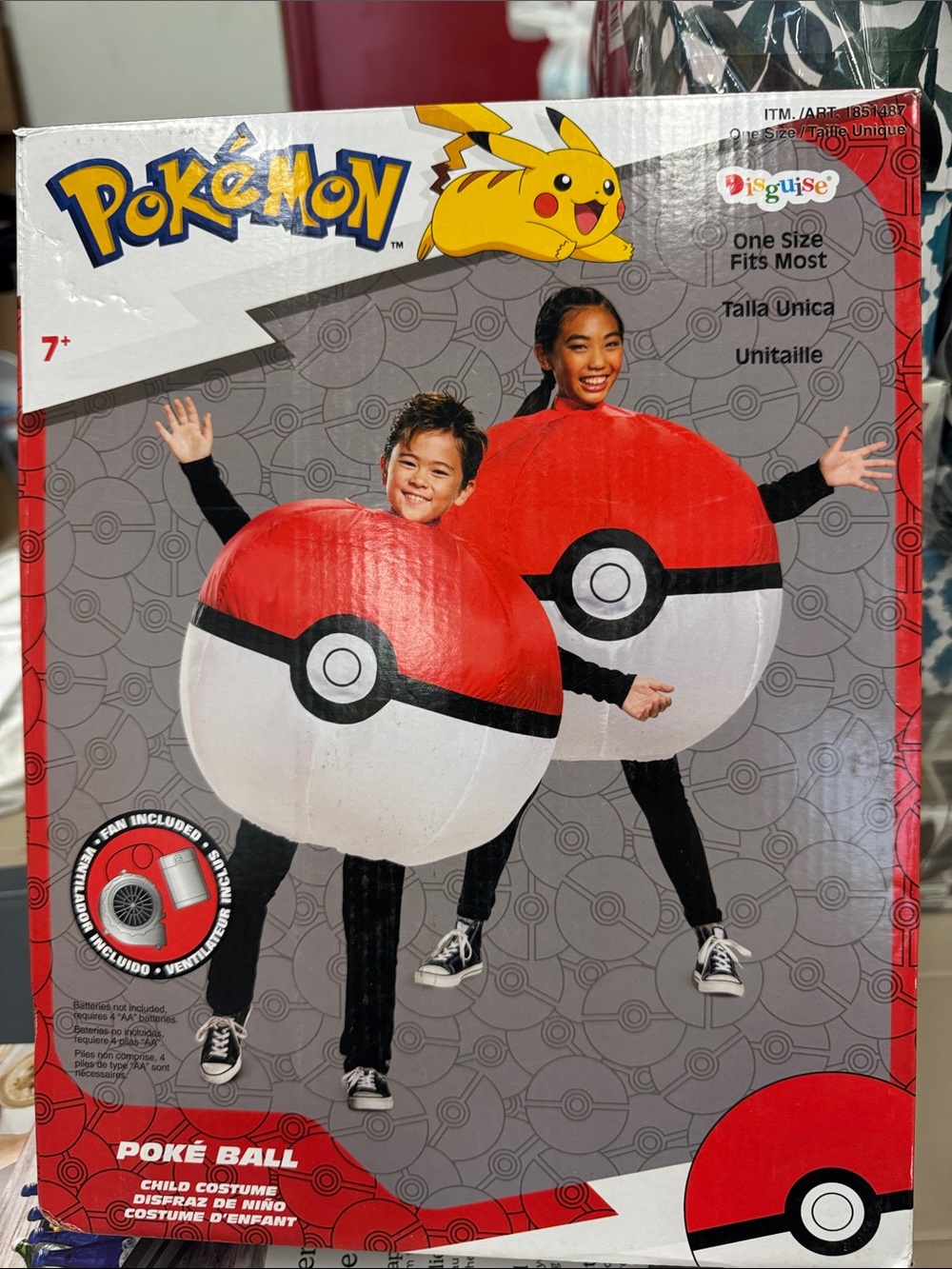 Disguise Pokémon Inflatable Poké Ball Costume - Red, White & Black